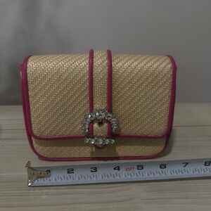 Jimmy Choo Pink and Tan Woven Women's Bag